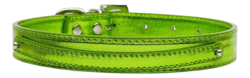 3/8" (10mm) Metallic Two Tier Collar Lime Green (Size: (L))