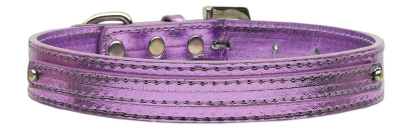 3/8" (10mm) Metallic Two Tier Collar Purple (Size: (L))