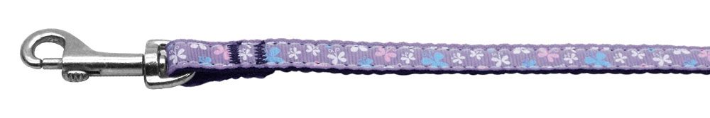 Butterfly Nylon Ribbon Collar Lavender 3/8 Leash (Size: 4 FT.)