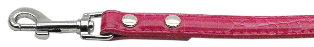 3/8" (10mm) Faux Croc Two Tier Collars Pink Leash (Size: 1/2')
