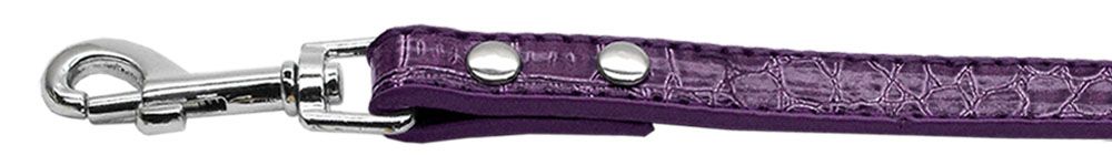 3/8" (10mm) Faux Croc Two Tier Collars Purple Leash (Size: 1/2')
