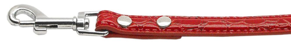 3/8" (10mm) Faux Croc Two Tier Collars Red Leash (Size: 1/2')