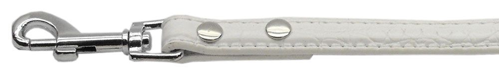 3/8" (10mm) Faux Croc Two Tier Collars White Leash (Size: 1/2')