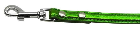 3/8" (10mm) Metallic Two Tier Collar Emerald Green Leash (Size: 1/2')