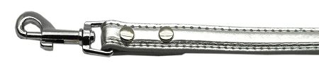 3/8" (10mm) Metallic Two Tier Collar Silver Leash (Size: 1/2')