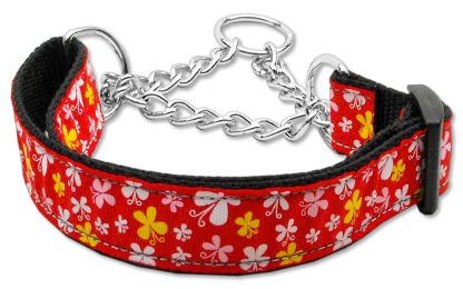 Butterfly Nylon Ribbon Collar Martingale Red (Size: (L))