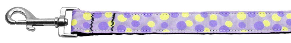 Confetti Dots Nylon Collar Lavender 1 Leash (Size: 4 FT.)