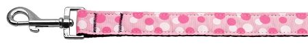 Confetti Dots Nylon Collar Light Pink 1 Leash (Size: 4 FT.)