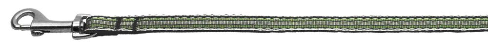 Preppy Stripes Nylon Ribbon Collars Green/White 3/8 Leash (Size: 4 FT.)